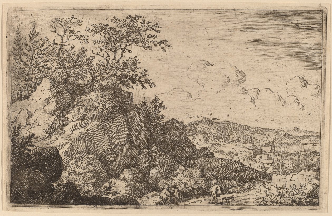Bonde med hunden sin, sannsynligvis ca. 16451656. av Allart van Everdingen