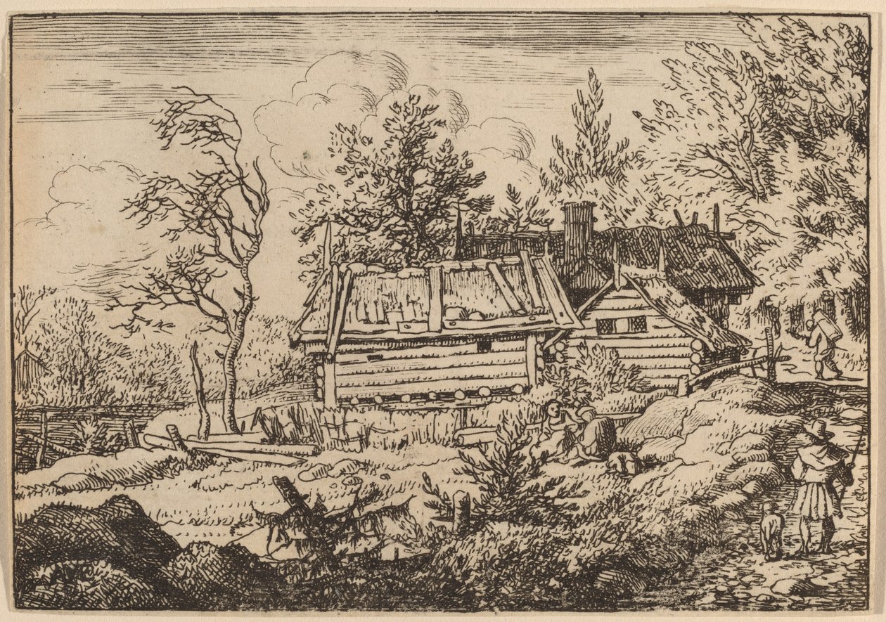 Pilgrim med hund av Allart van Everdingen