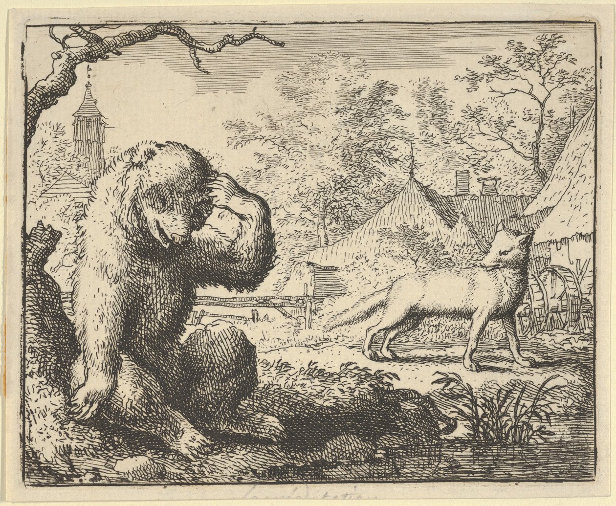 Renard gjør narr av bjørnen, 1650-75. av Allart van Everdingen