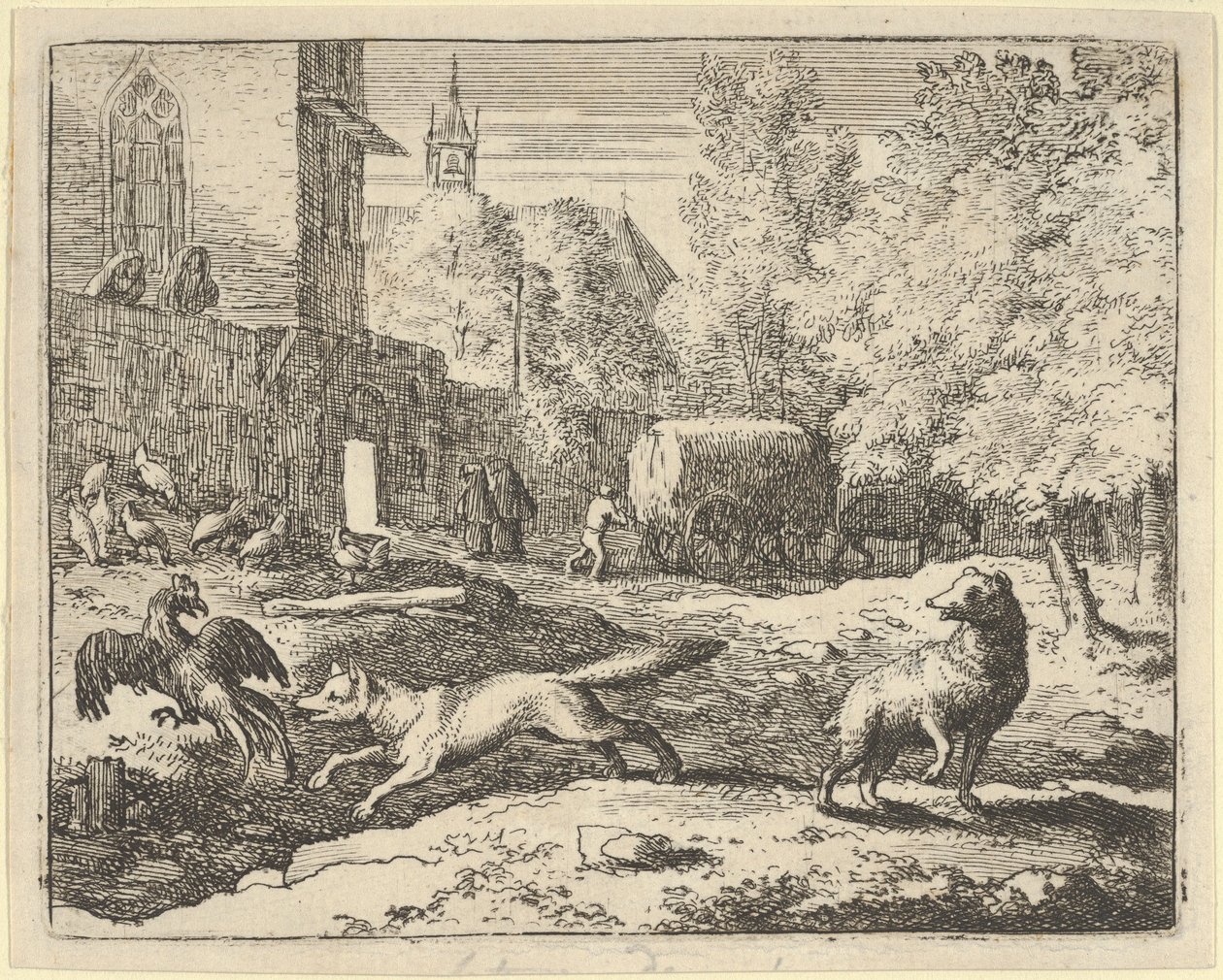 Renard vil finne en hane, 1650-75. av Allart van Everdingen