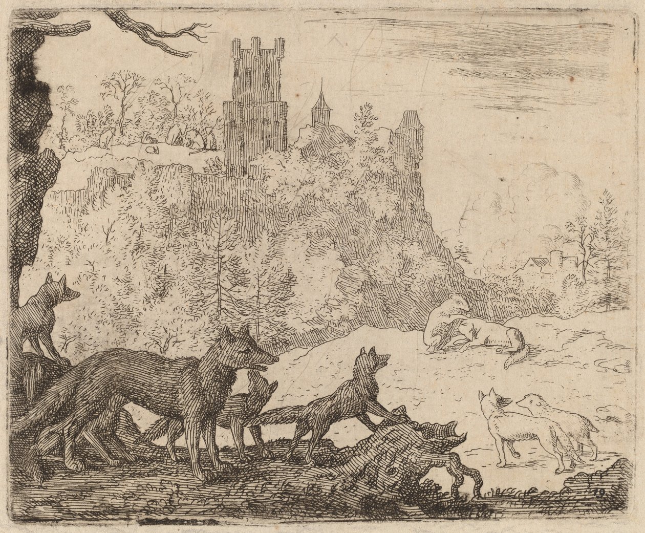 Reynard drar med grevlingen, sannsynligvis ca. 16451656. av Allart van Everdingen