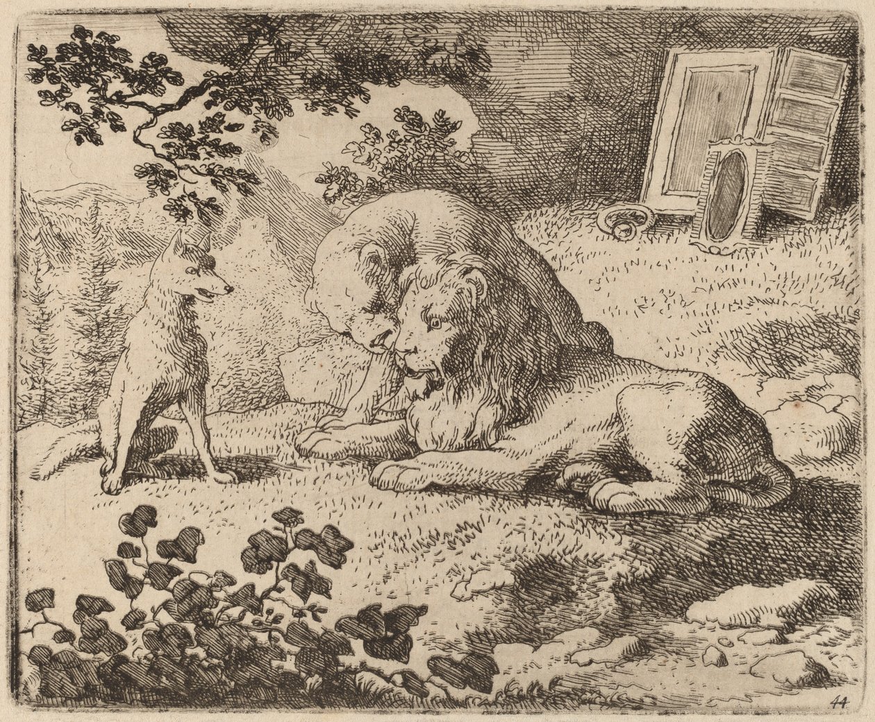 Reynard beskriver de manglende skattene, sannsynligvis ca. 16451656. av Allart van Everdingen
