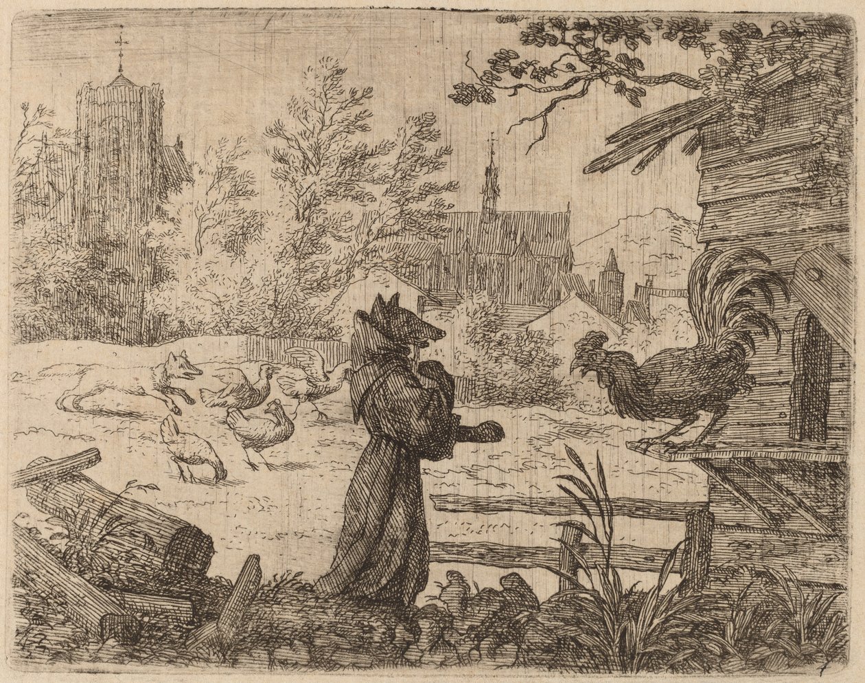 Reynard forkledd som en munk, sannsynligvis ca. 16451656. av Allart van Everdingen