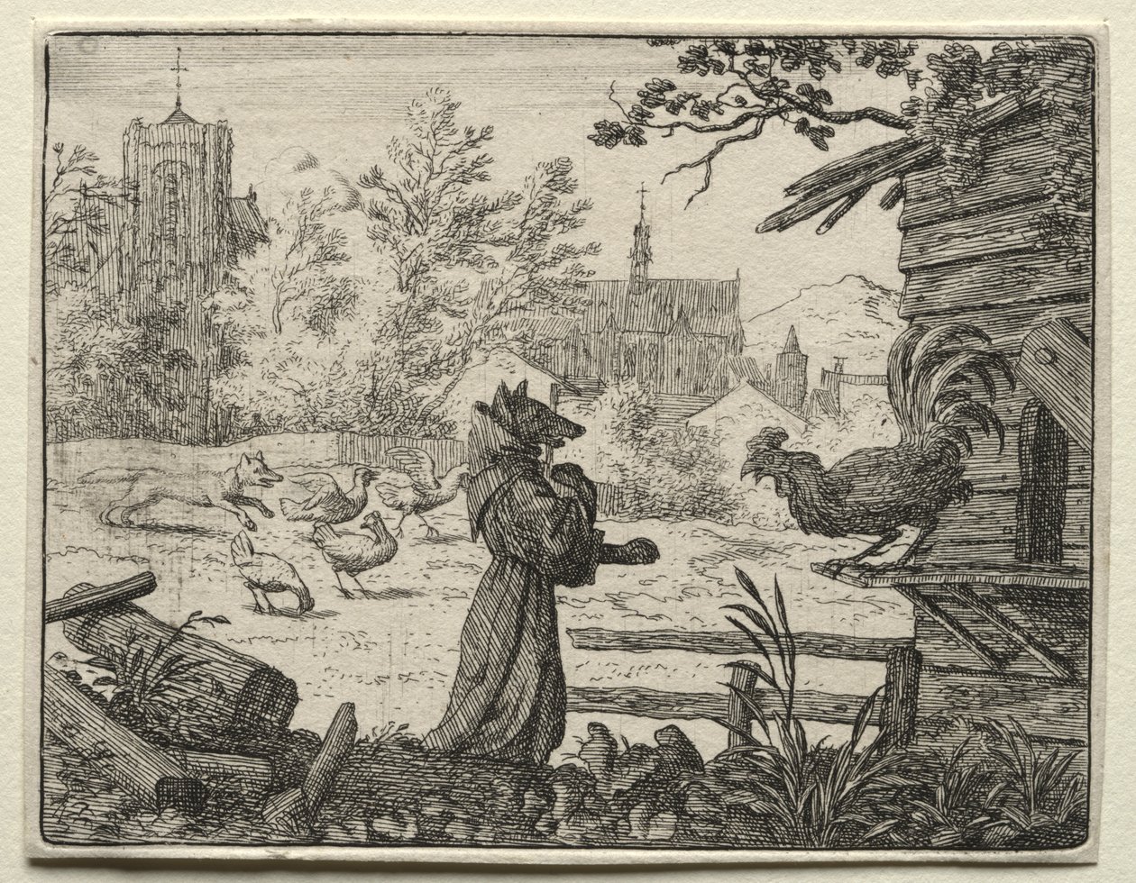 Reynard the Fox: Reynard forkledd som en munk av Allart van Everdingen