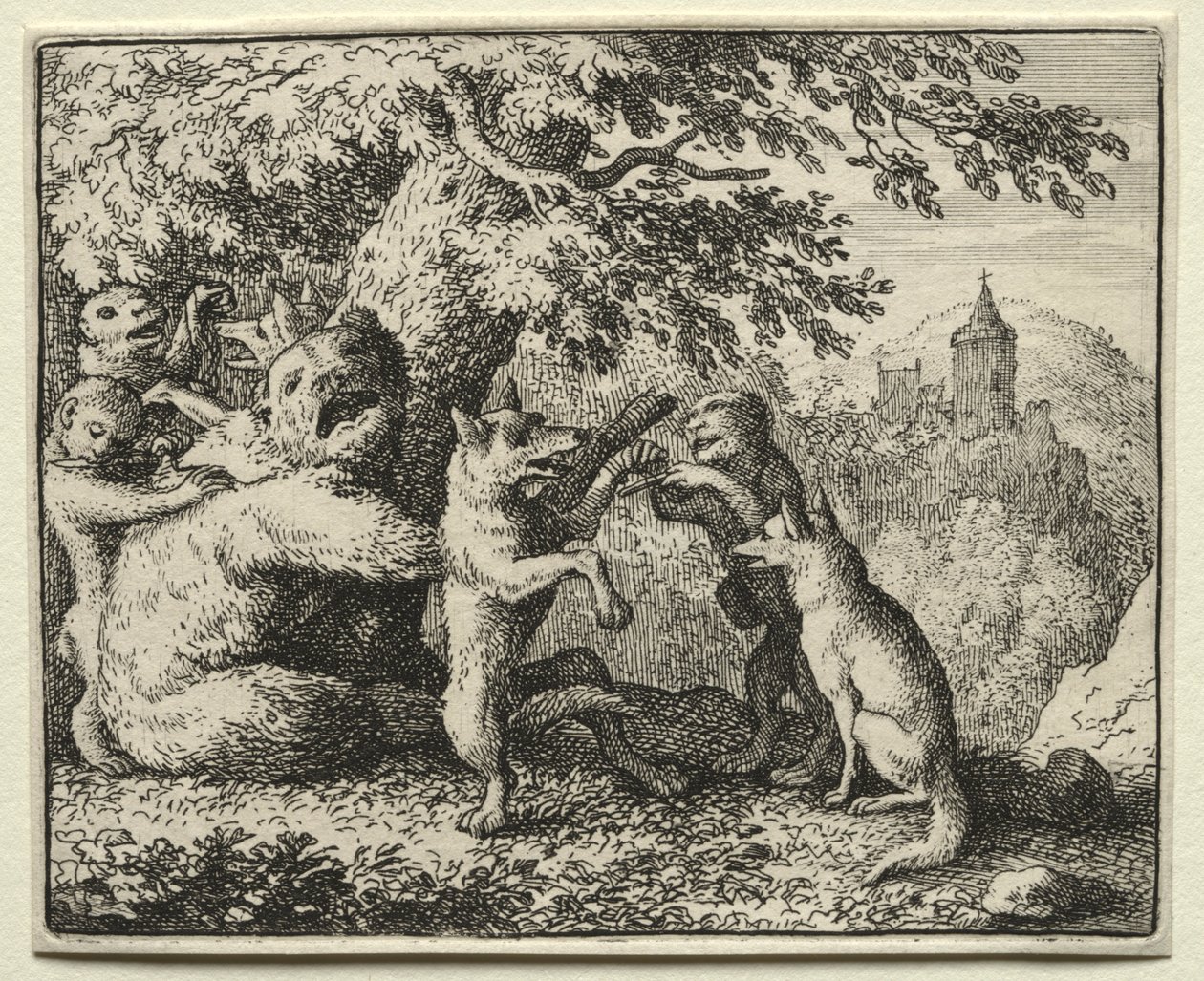 Reynard the Fox: Reynard utstyrt for sin pilegrimsreise. av Allart van Everdingen