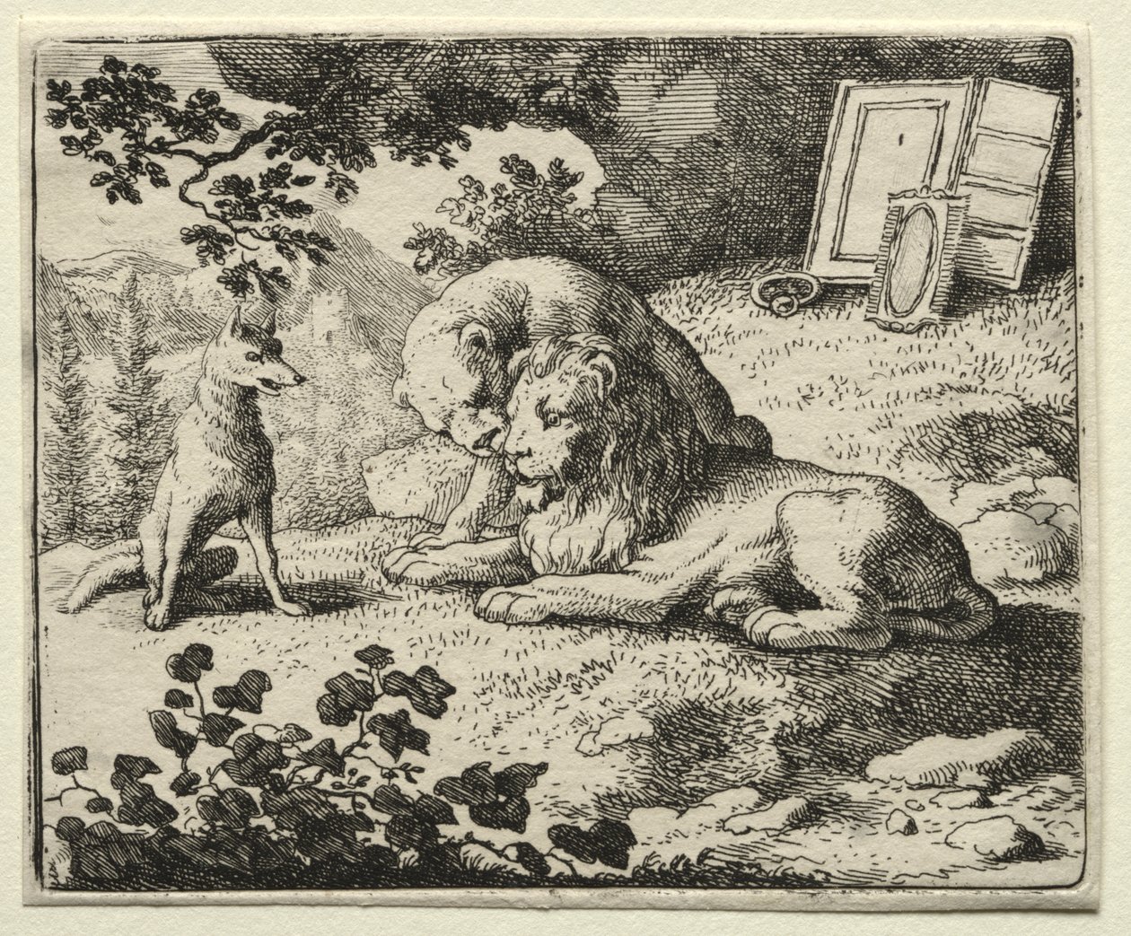 Reynard the Fox: Reynard lover gaver til løven av Allart van Everdingen