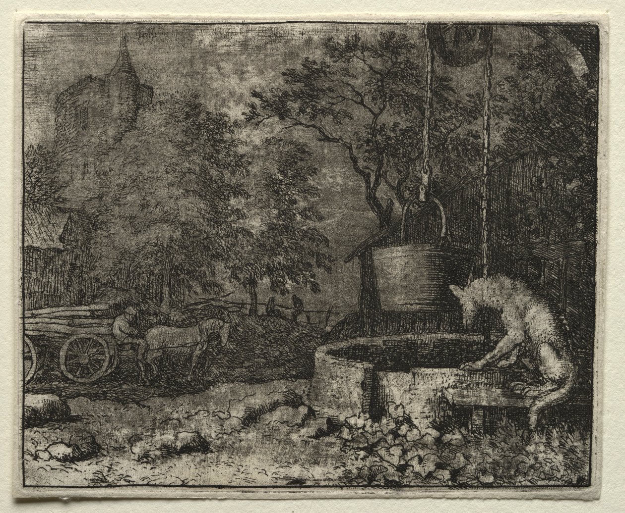 Reynard the Fox: Reynard lurer ulvens kone. av Allart van Everdingen