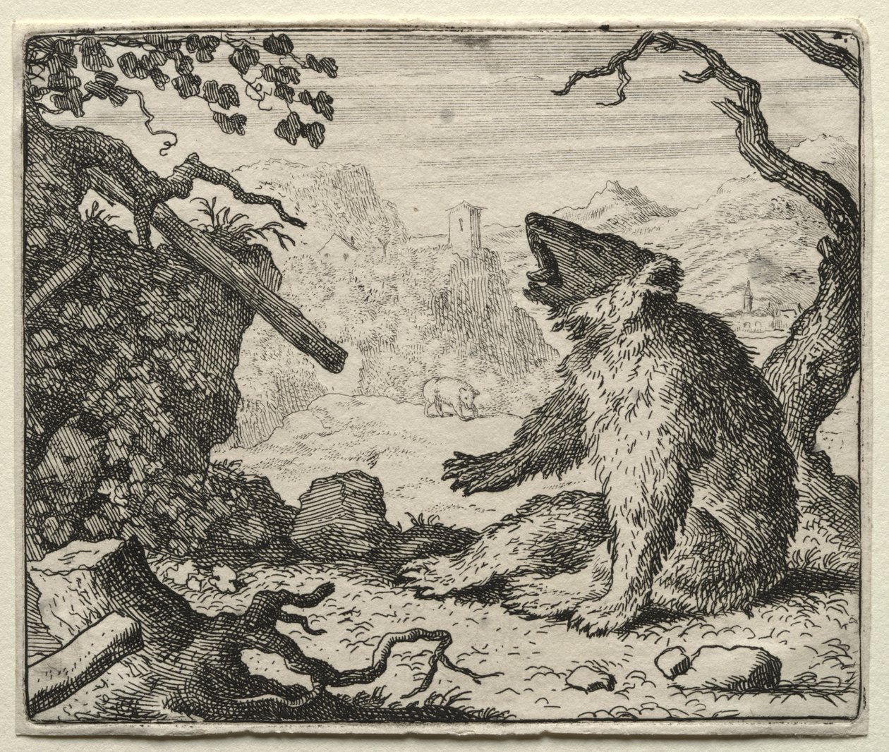 Reynard the Fox: The Bear kaller Reynard til retten av Allart van Everdingen