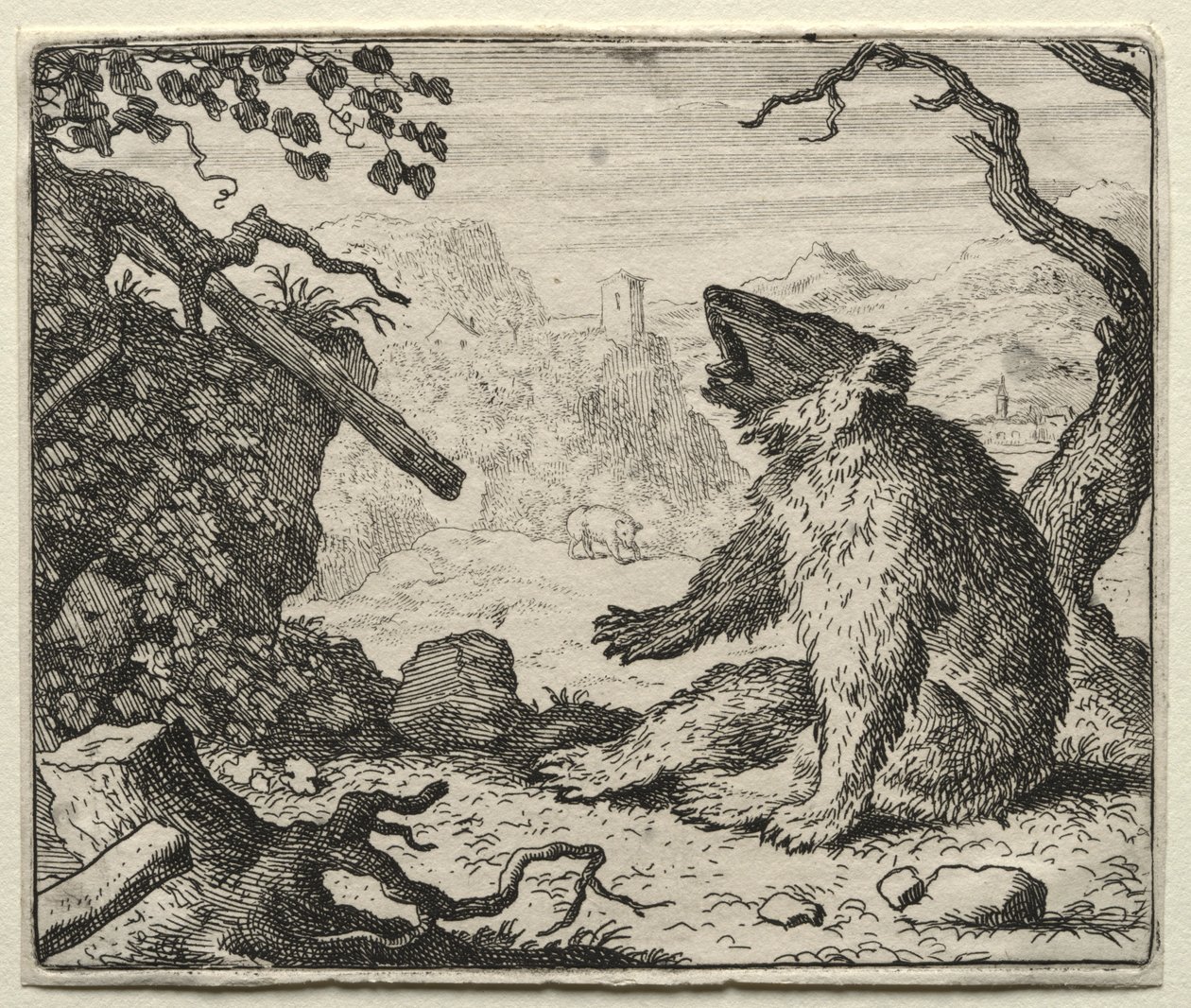 Reynard the Fox: The Bear kaller Reynard til retten. av Allart van Everdingen