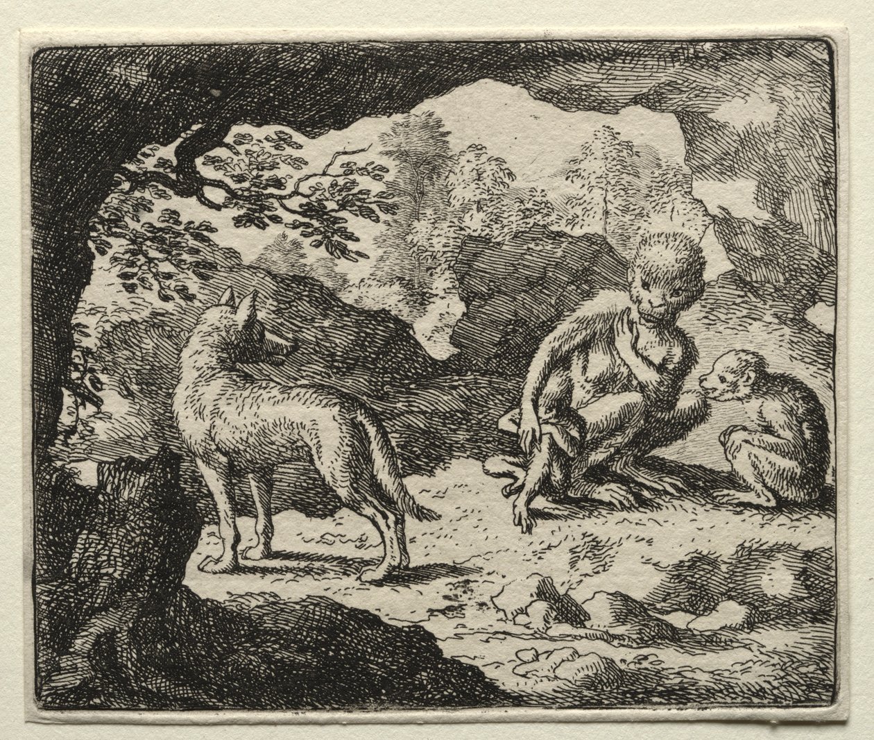 Reynard the Fox: The Wolf in the Monkeys Den. av Allart van Everdingen