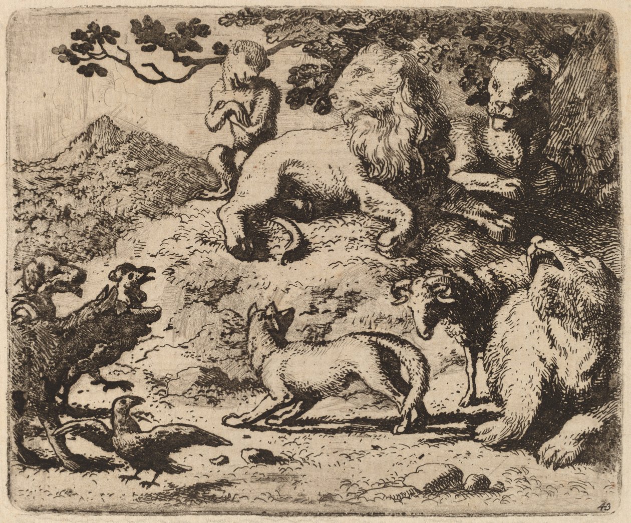 Reynards fiender er forferdet, sannsynligvis ca. 16451656. av Allart van Everdingen