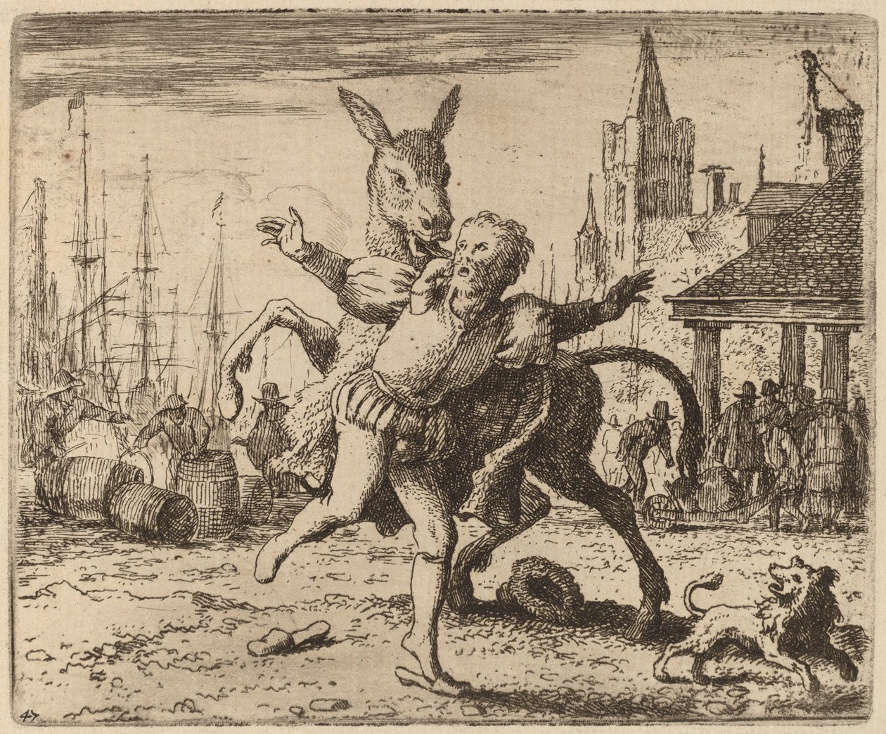 The Ass and the Hound, sannsynligvis ca. 16451656. av Allart van Everdingen