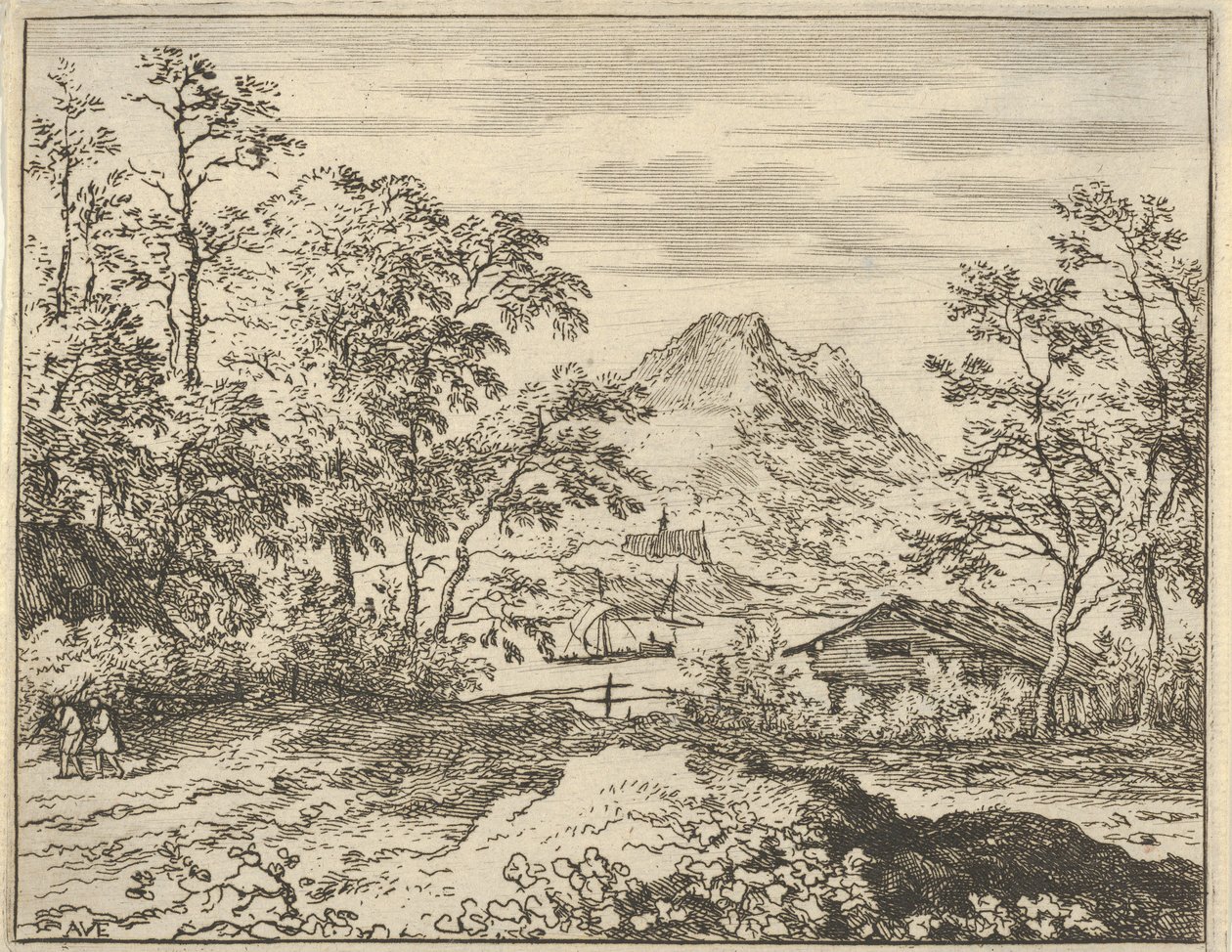 The Broad River, 1600-tallet. av Allart van Everdingen