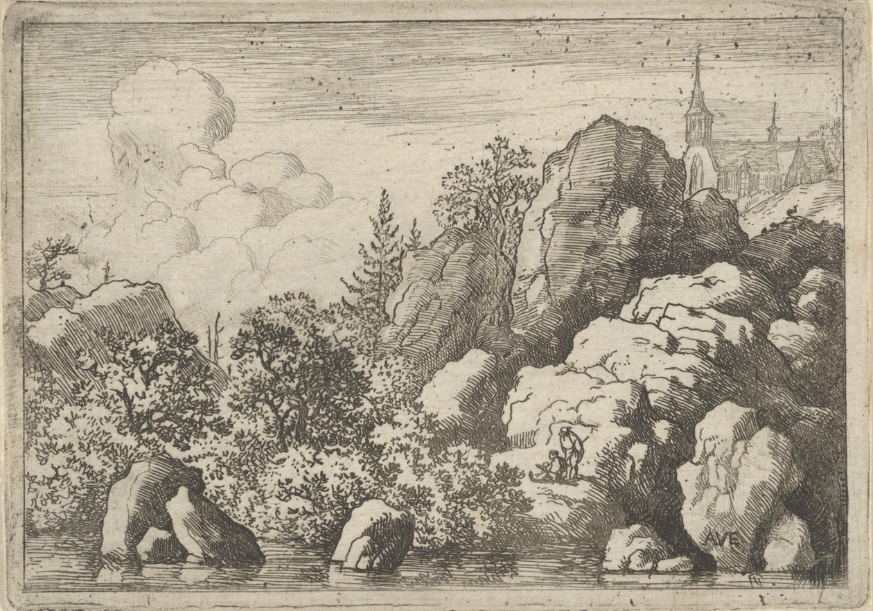 Kirken på bakken, 1600-tallet. av Allart van Everdingen