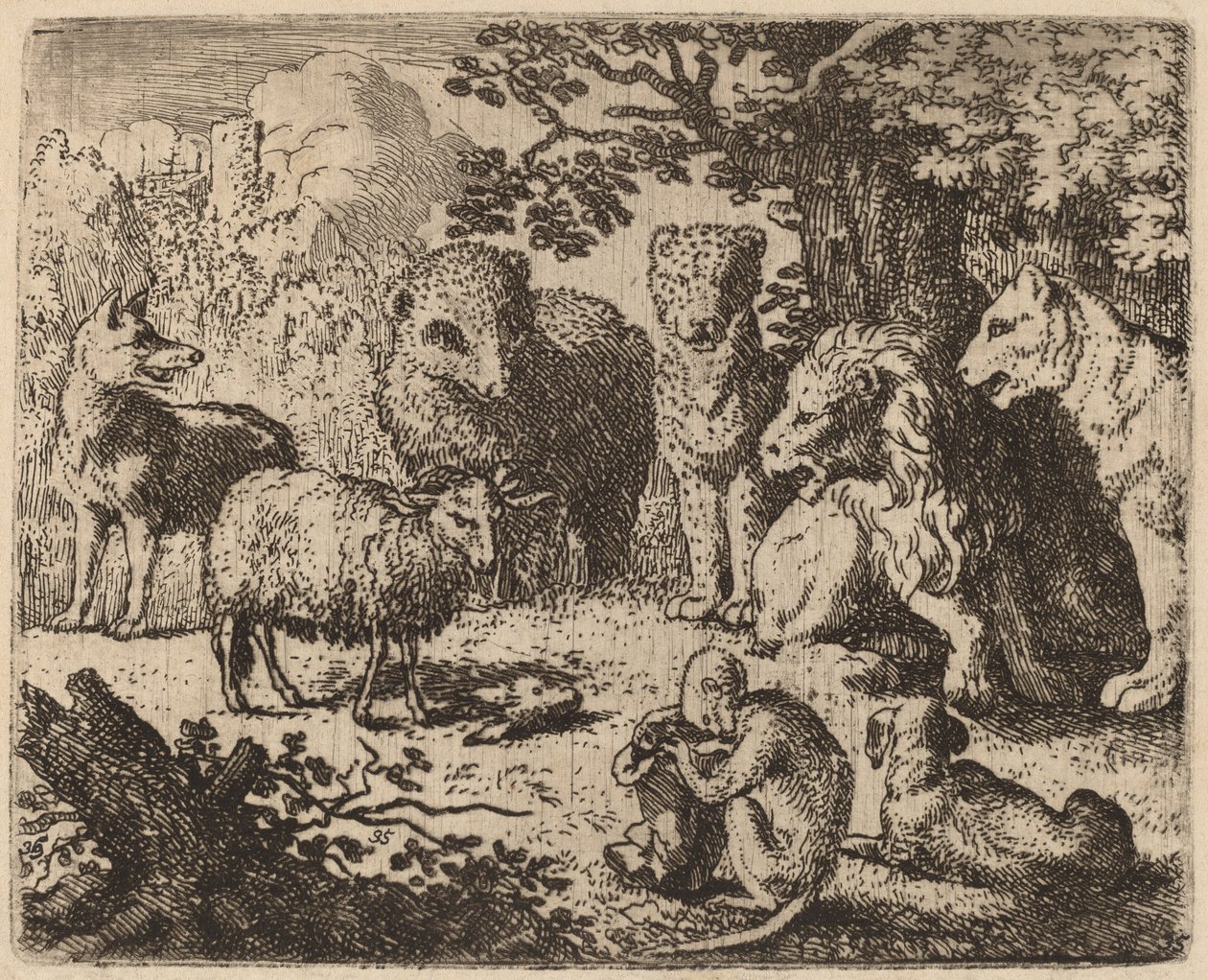 Dokumentet er åpnet, og avslører hodet til den myrdede kanin, sannsynligvis ca. 16451656. av Allart van Everdingen