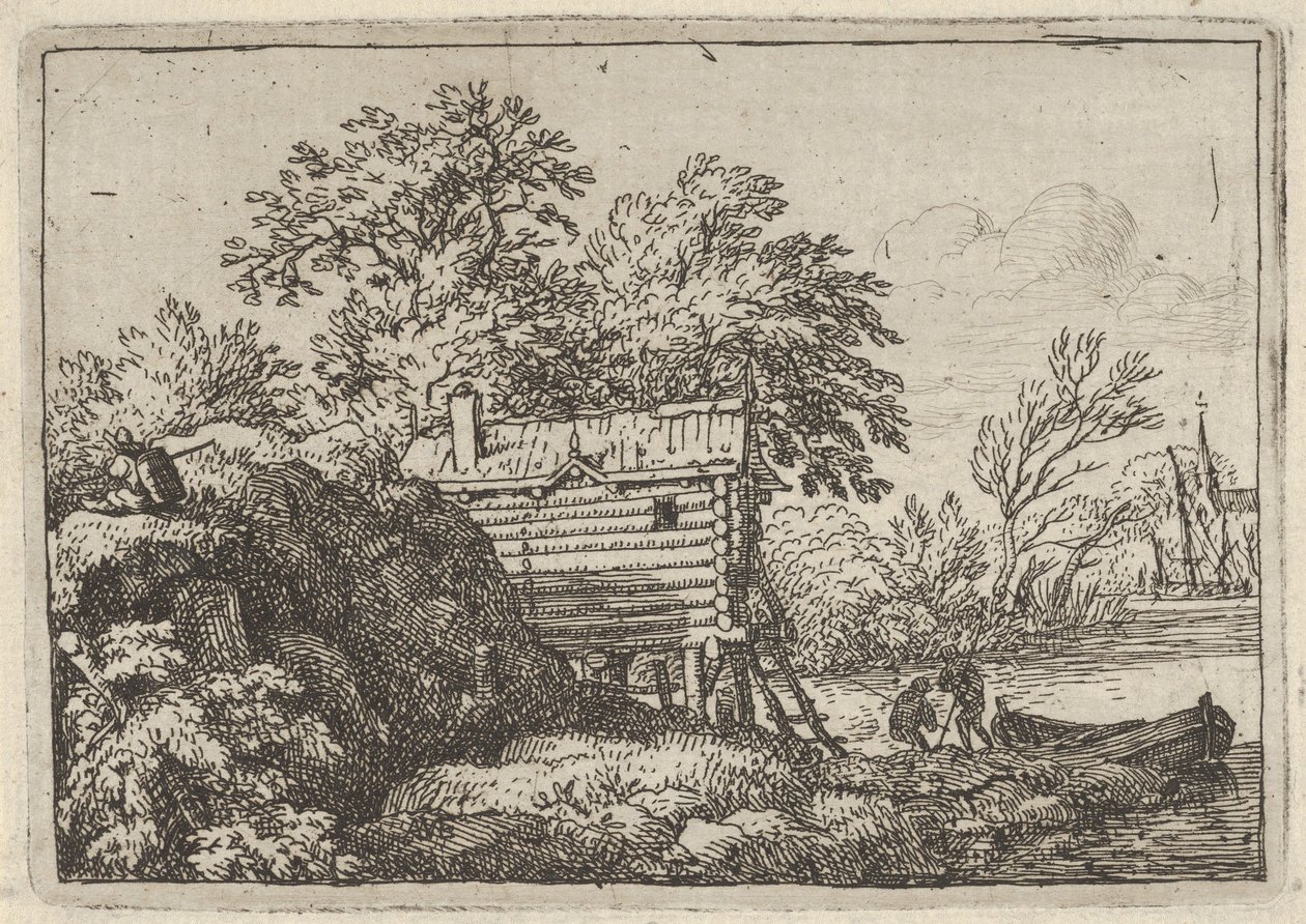 Fiskerhytta, 1600-tallet. av Allart van Everdingen