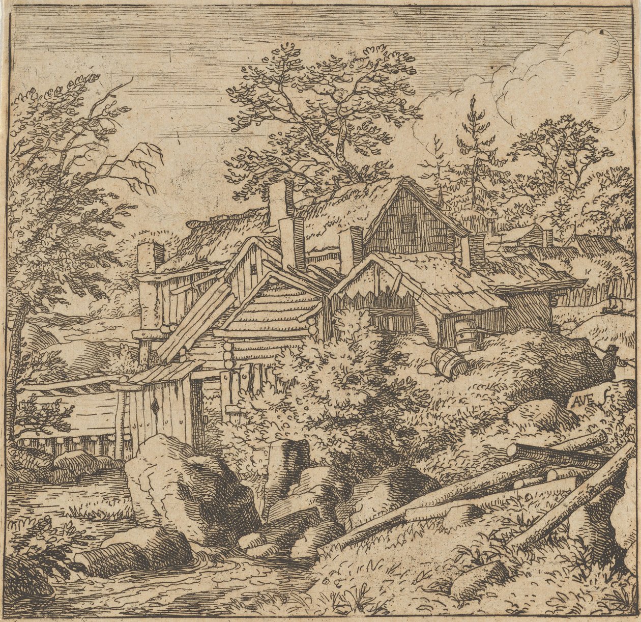 The Hamlet on the Mountain Side, midten av 1600-tallet, midten av 1600-tallet. av Allart van Everdingen