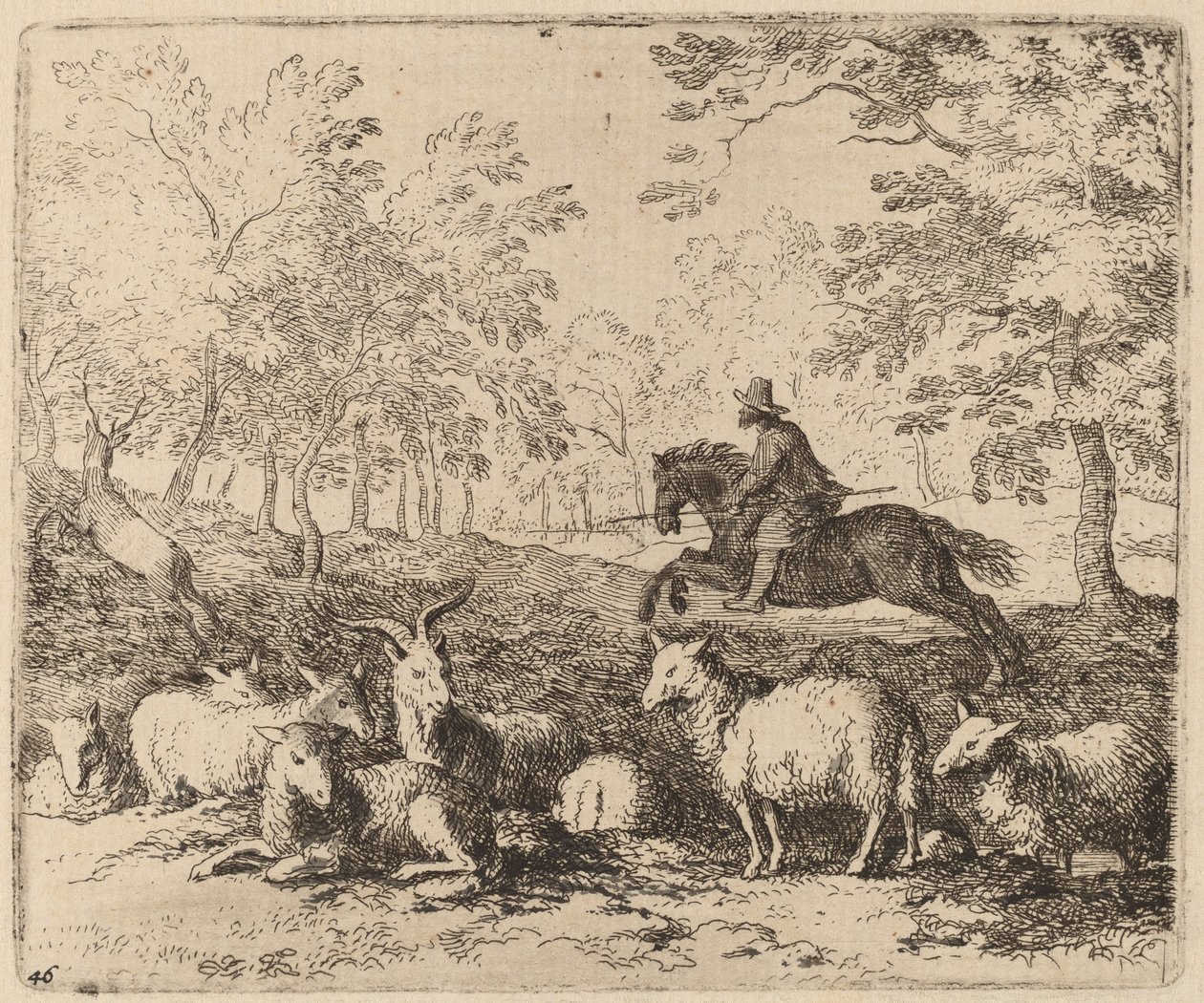 Hesten tvunget til å forfølge hjorten, sannsynligvis ca. 16451656. av Allart van Everdingen
