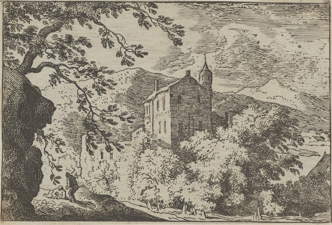 Det store huset med tårnet, 1600-tallet. av Allart van Everdingen