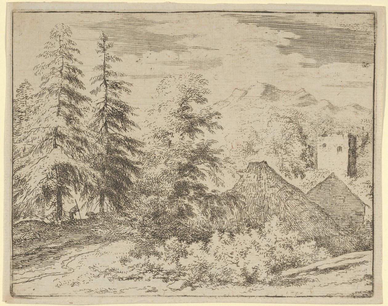 Mannen mellom de to grantrærne, 1600-tallet. av Allart van Everdingen