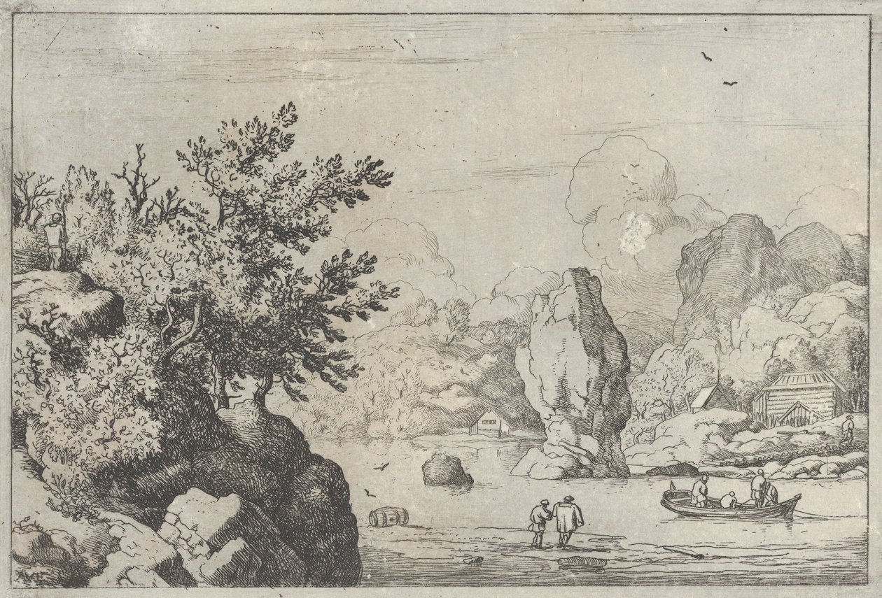 The Rock in the Middle of the River, 1600-tallet., 1600-tallet. av Allart van Everdingen