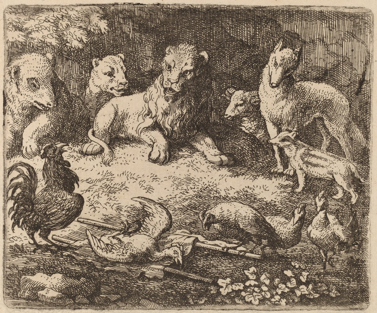 Hanen anklager Reynard, sannsynligvis ca. 16451656. av Allart van Everdingen