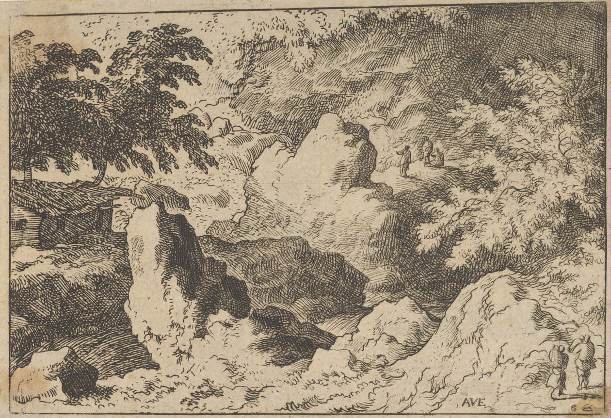 The Three Men on the Rock, 1600-tallet. av Allart van Everdingen