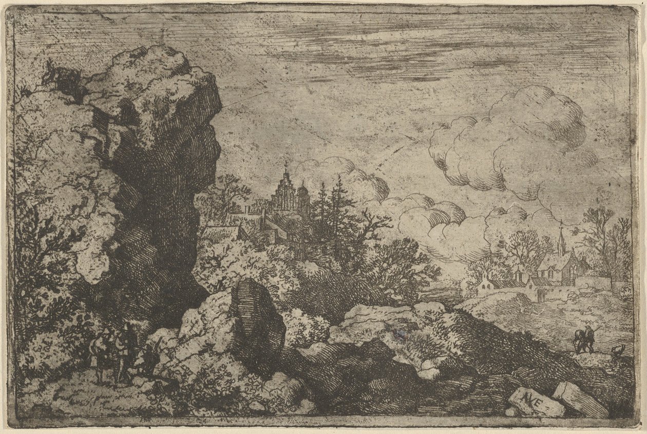 De tre reisende ved foten av High Rock, 1600-tallet. av Allart van Everdingen