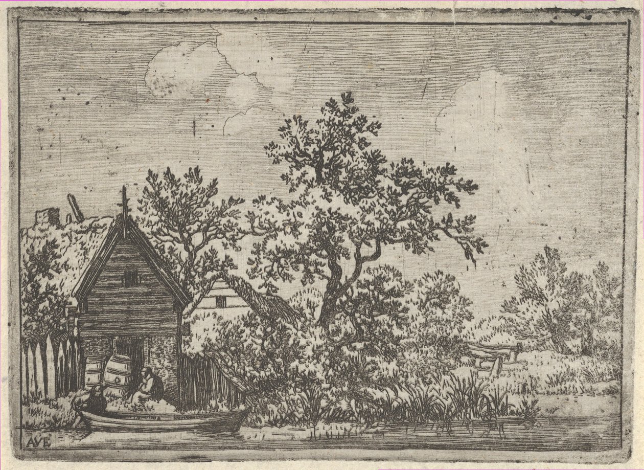De to tønnene før en hytte, 1600-tallet. av Allart van Everdingen