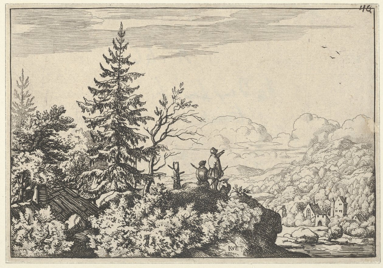 The Two Men on the Hill, 1600-tallet. av Allart van Everdingen