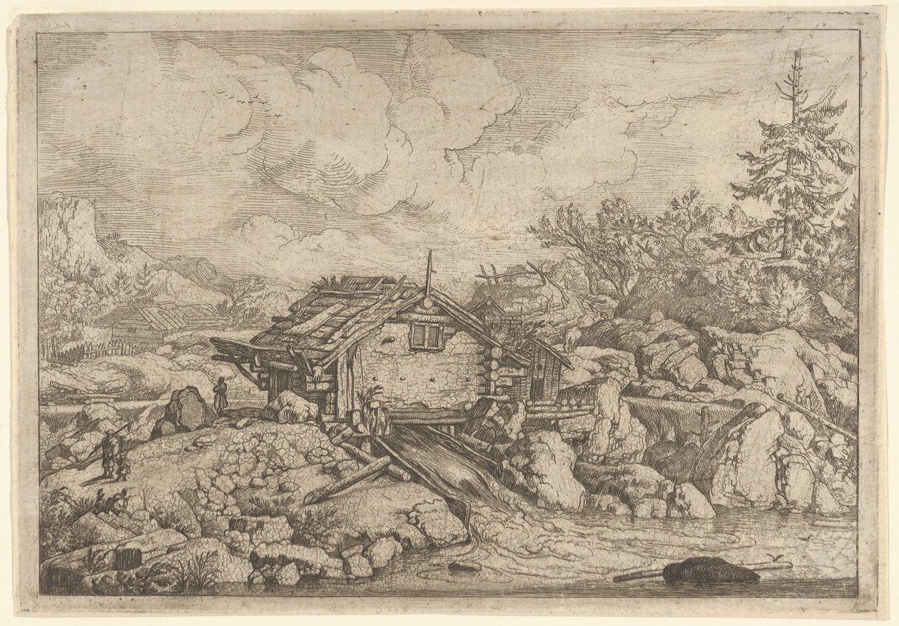Vannmøllen, 1600-tallet. av Allart van Everdingen