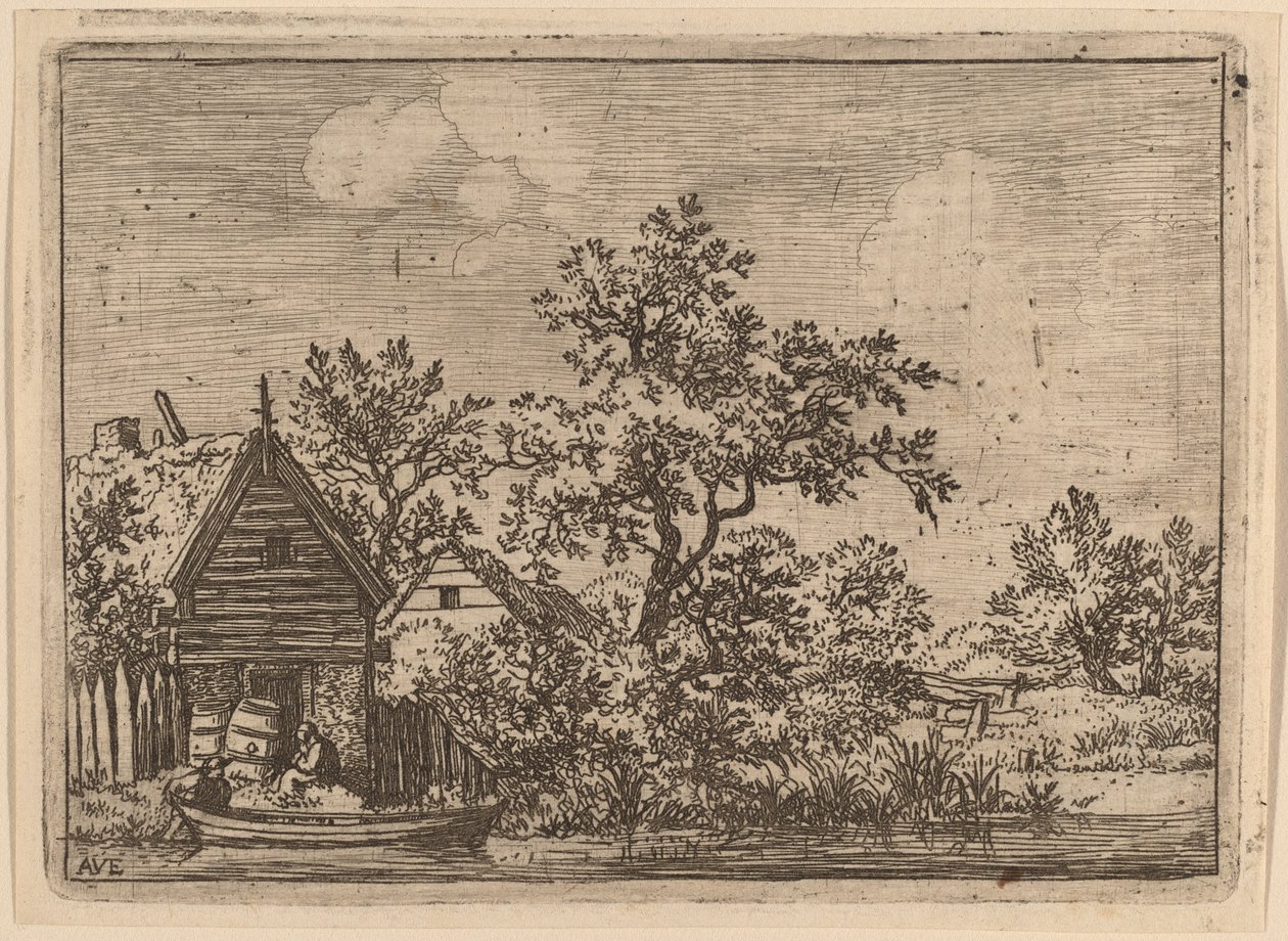 To fat foran en hytte, sannsynligvis ca. 16451656. av Allart van Everdingen