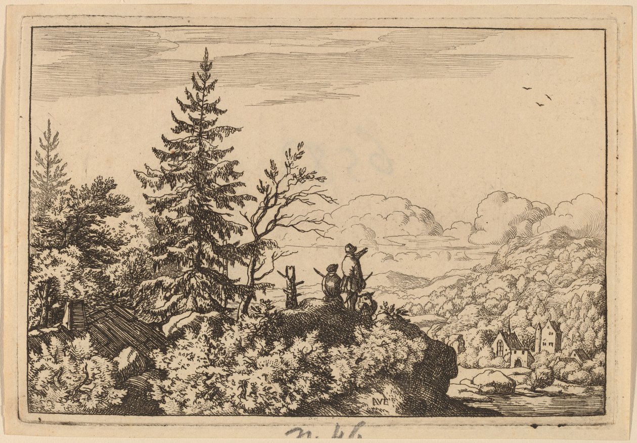 Two Men on a Hill, sannsynligvis ca. 16451656. av Allart van Everdingen