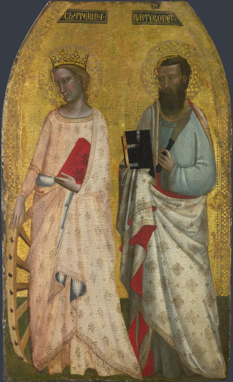 Saints Catherine og Bartholomew, ca 1350 av Allegretto Nuzi