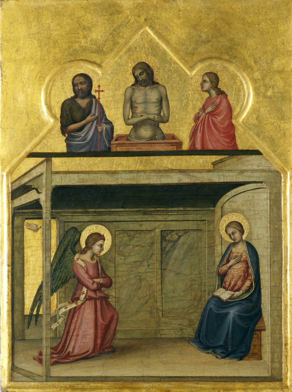 Bebudelsen og Kristi lidelse, ca. 1351-75 (tempera på tre) av Allegretto Nuzi