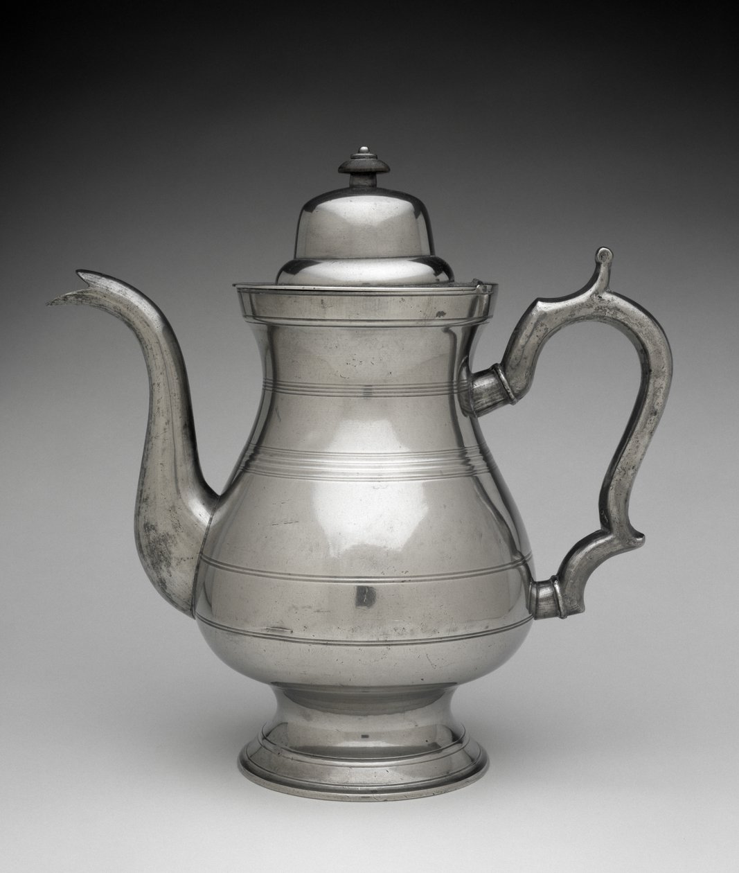 Tekanne, ca. 1829–1842 (britannia metal) av Allen Porter