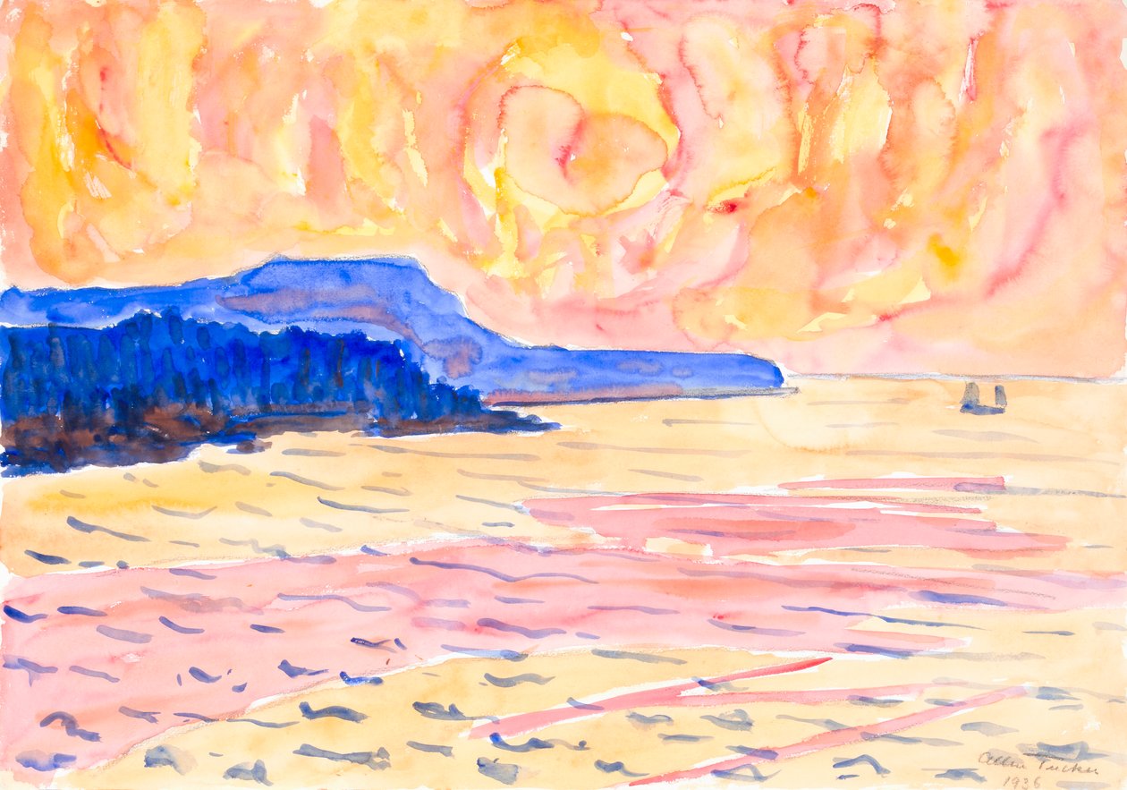 Akvarell nr. 6, Blue Coast, 1936. av Allen Tucker