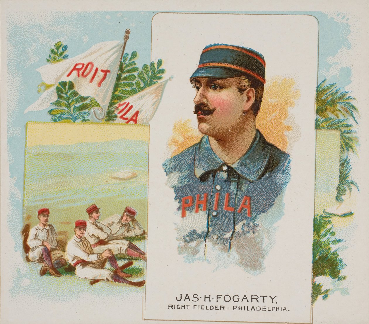 James H. Fogarty, Right Fielder, Philadelphia, fra Worlds Champions, Second Series N43..., 1888. av Allen and Ginter