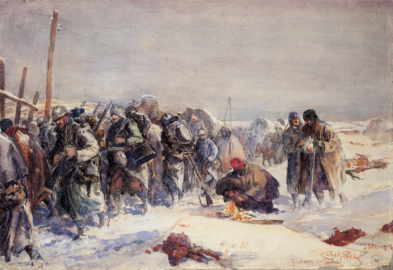 Den østerriksk-ungarske hæren trekker seg tilbake fra den serbiske fronten 3. desember av Almery Lobel Riche