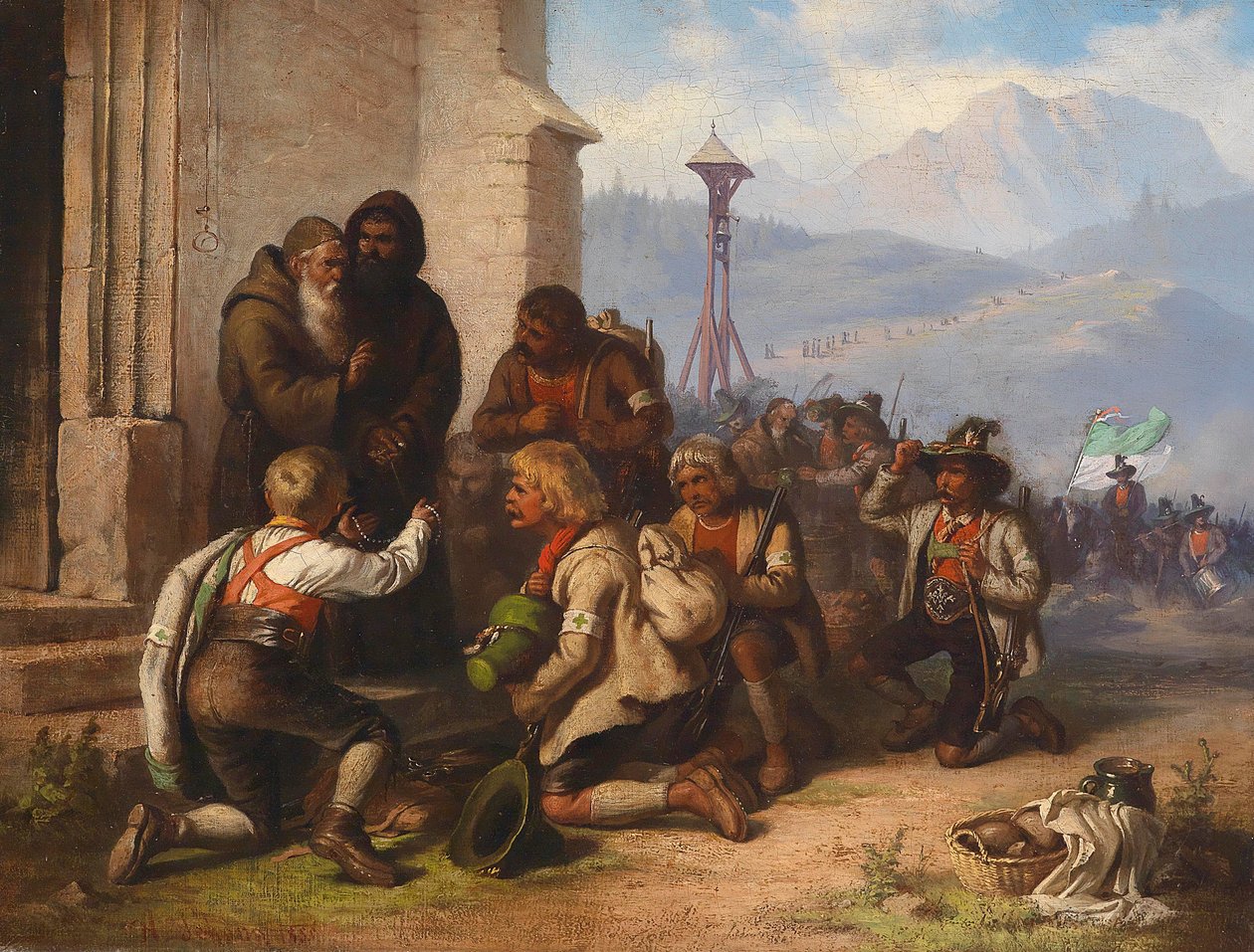tyrolske pilegrimer av Alois Schonn