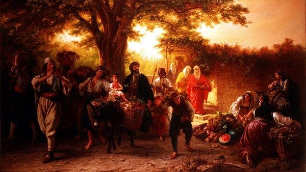 Festlig scene av Alois Schonn