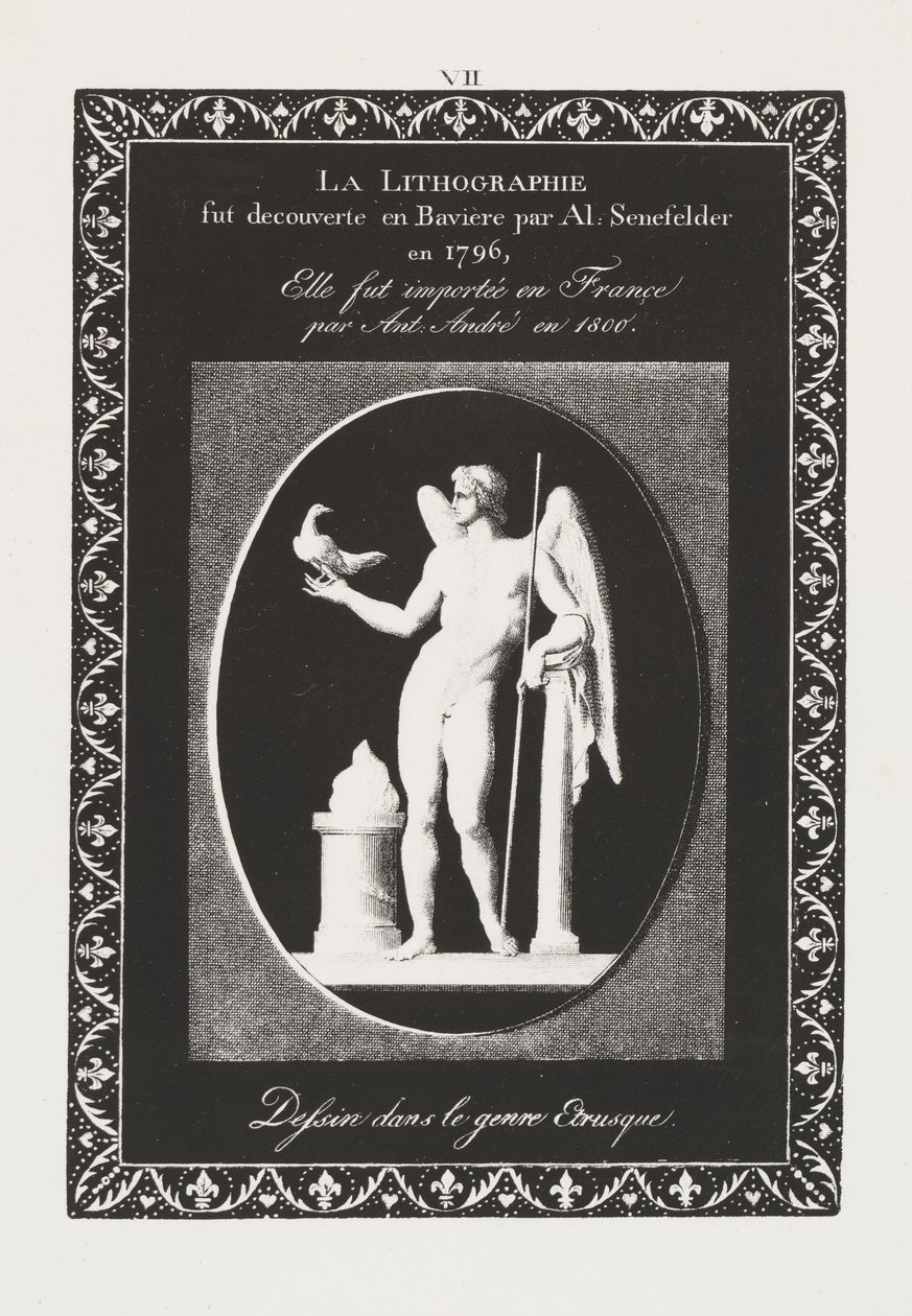 Litografiens kunst: Dedikasjonsark, plate VII av Alois Senefelder