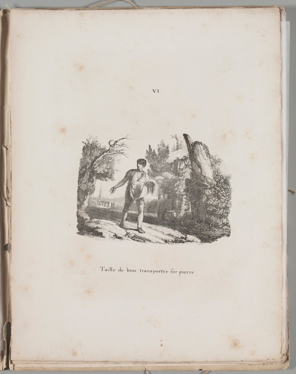 Litografiens kunst: Overføring av en tregravering, plate VI av Alois Senefelder