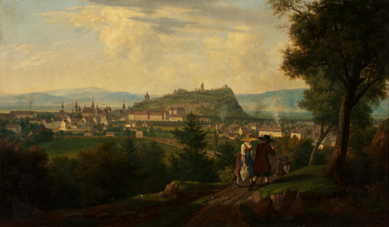 Graz med Schlossberg av Alois von Saar