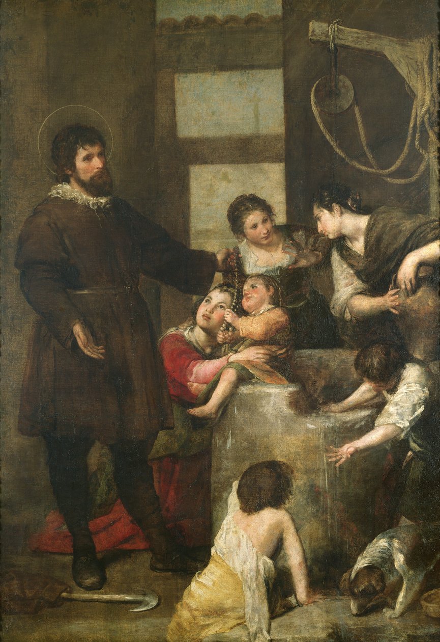 St. Isidore redder et barn som hadde falt i en brønn, 1646-48 av Alonso Cano