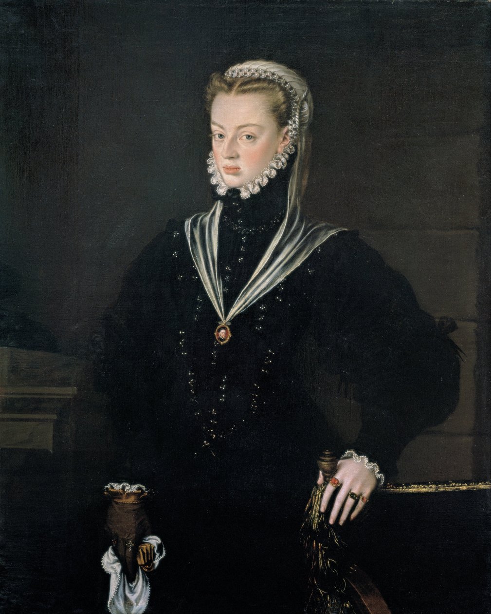 Portrett av Juana av Østerrike, prinsesse av Portugal av Alonso Sánchez Coello