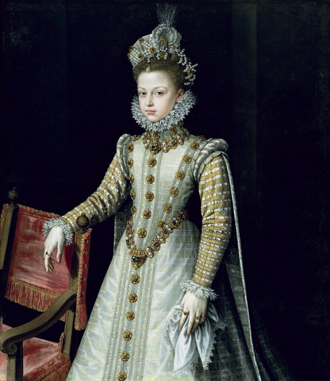 The Infanta Isabel Clara Eugenie (1566-1633) 1579 av Alonso Sánchez Coello