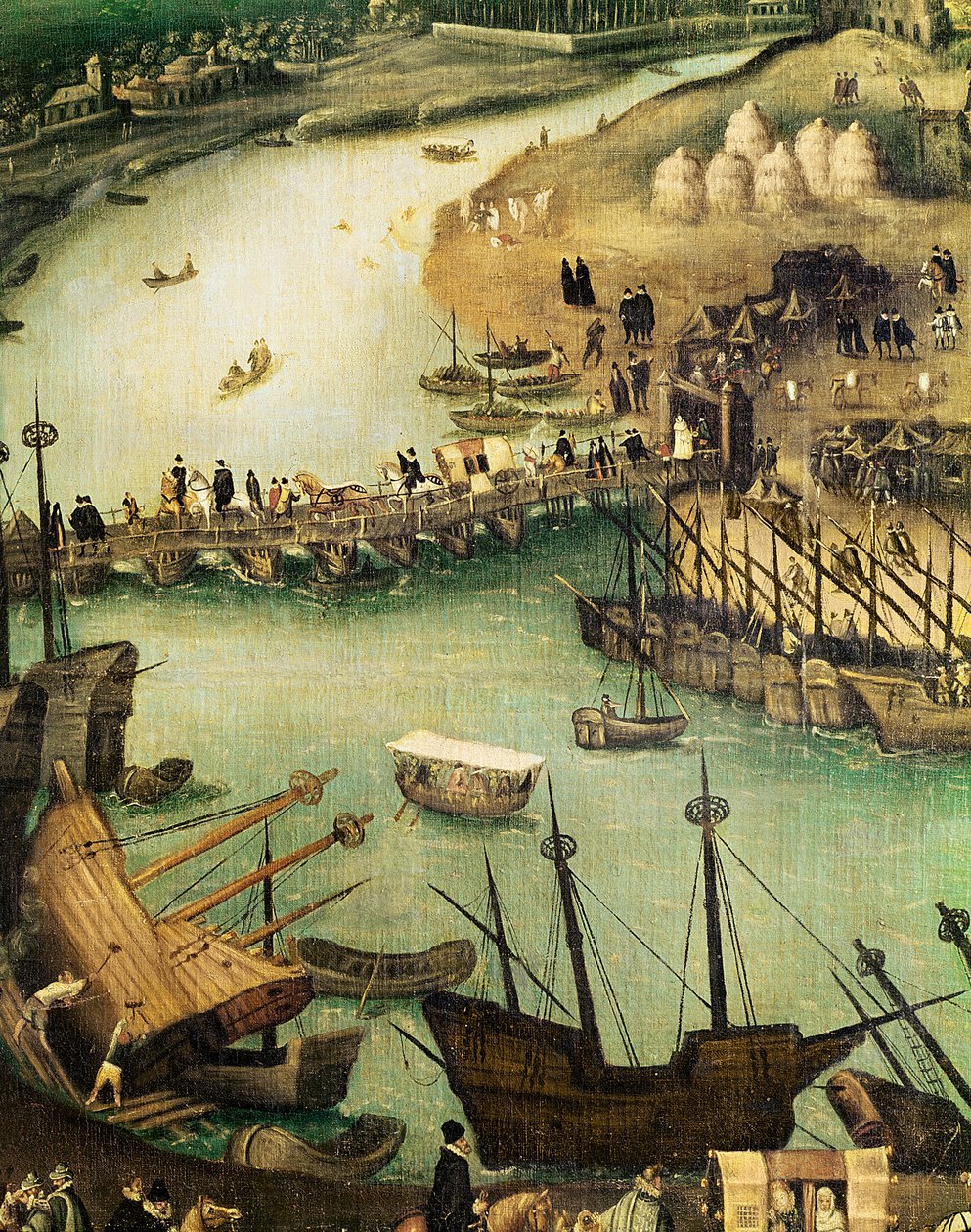 Havnen i Sevilla, ca. 1590 (detaljer) av Alonso Sánchez Coello