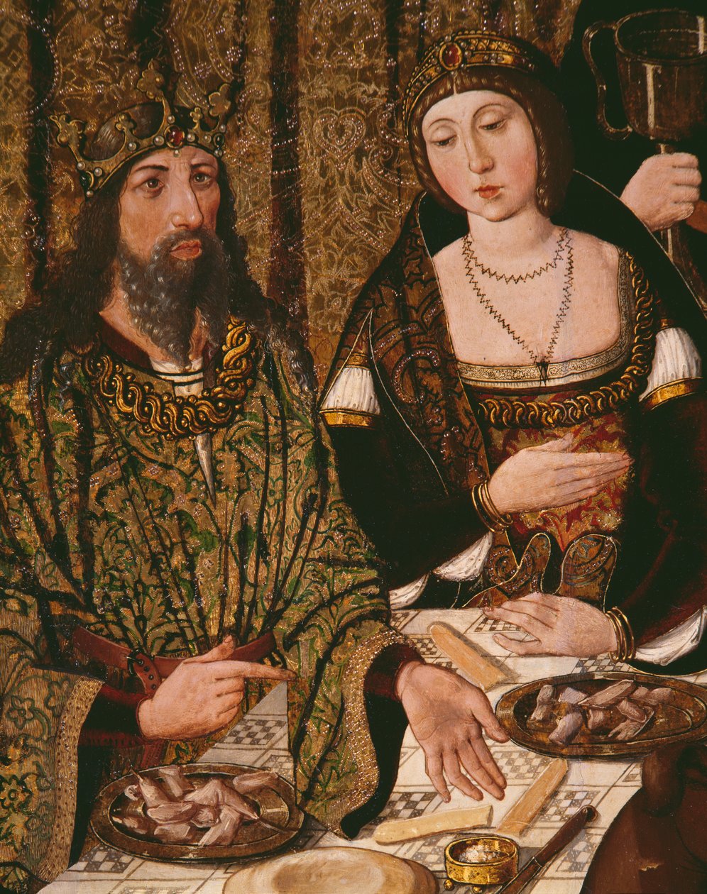 Livet til St. Thomas i India, bryllupsfesten til kongens sønn av Andropolis (detalj) (se også 346169, 346171) av Alonso de Sedano
