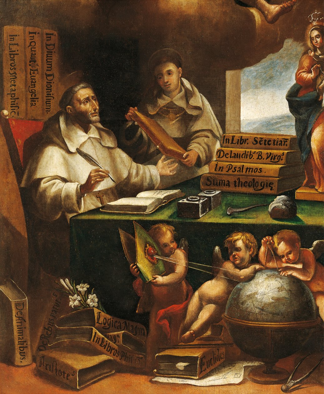 St. Albert den store og St. Thomas av Aquinas, detalj, St. Paul vises for St. Albert den store og St. Thomas av Aquinas, av Alonso Antonio Villamor (1661-1729). Klosteret i San Esteban, Salamanca. av Alonso Antonio Villamor